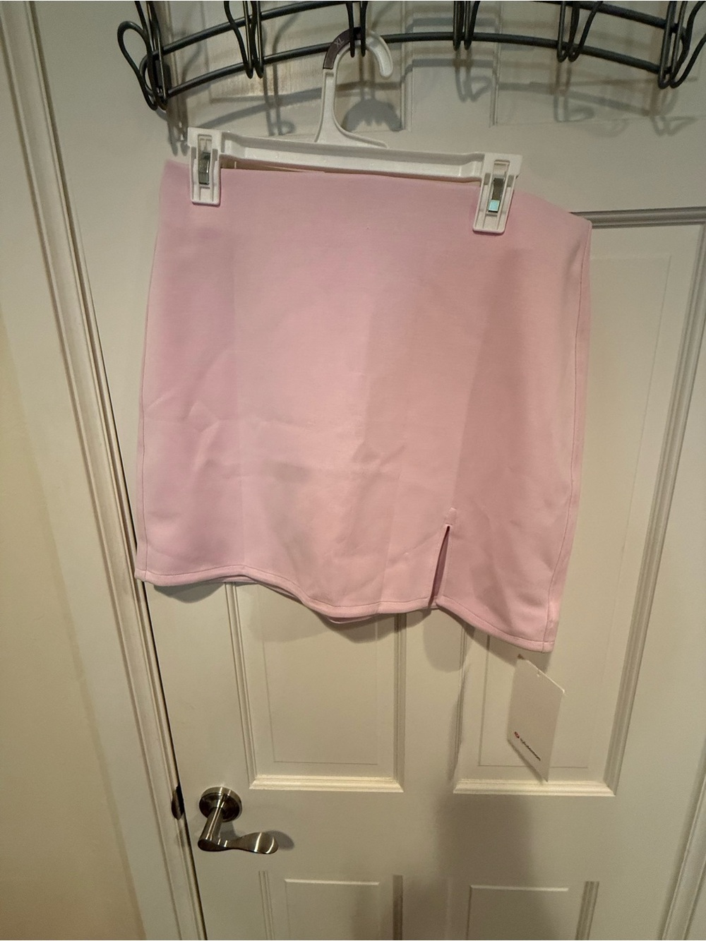 NWT Lululemon Softstreme High Rise Pink Mini Skirt Front Slit Large Slim Fit